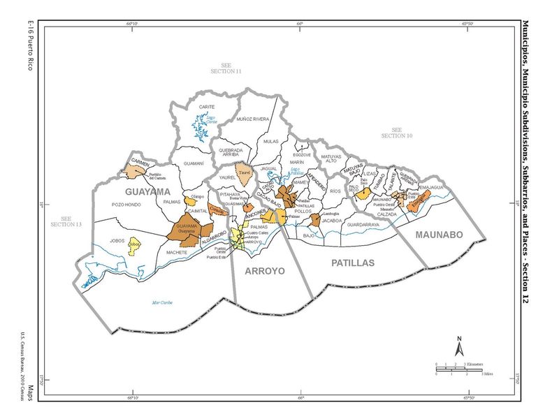 Map showing the location of Maunabo in southeastern Puerto Rico
