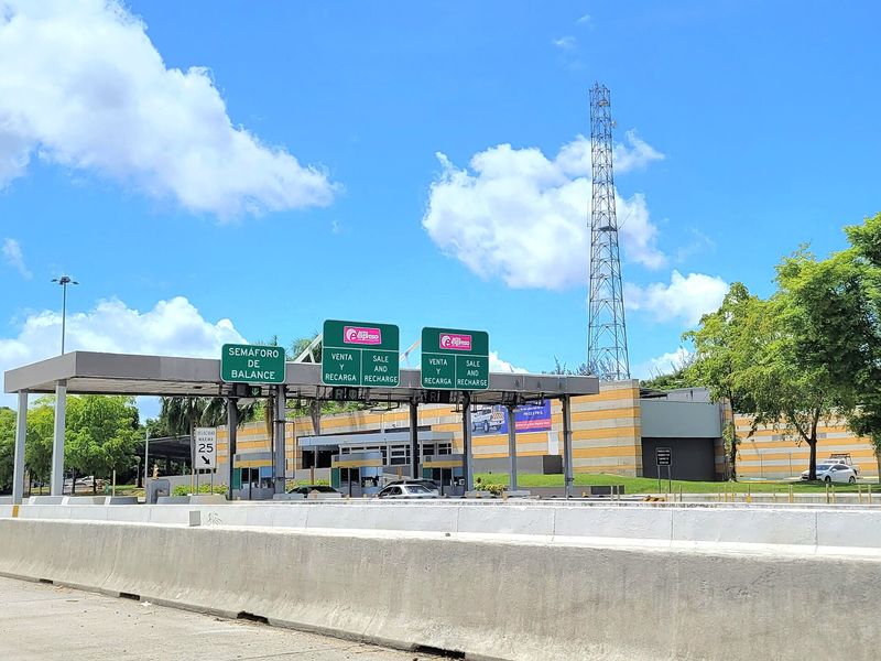 Toll booth at Buchanan Plaza in Guaynabo, Puerto Rico