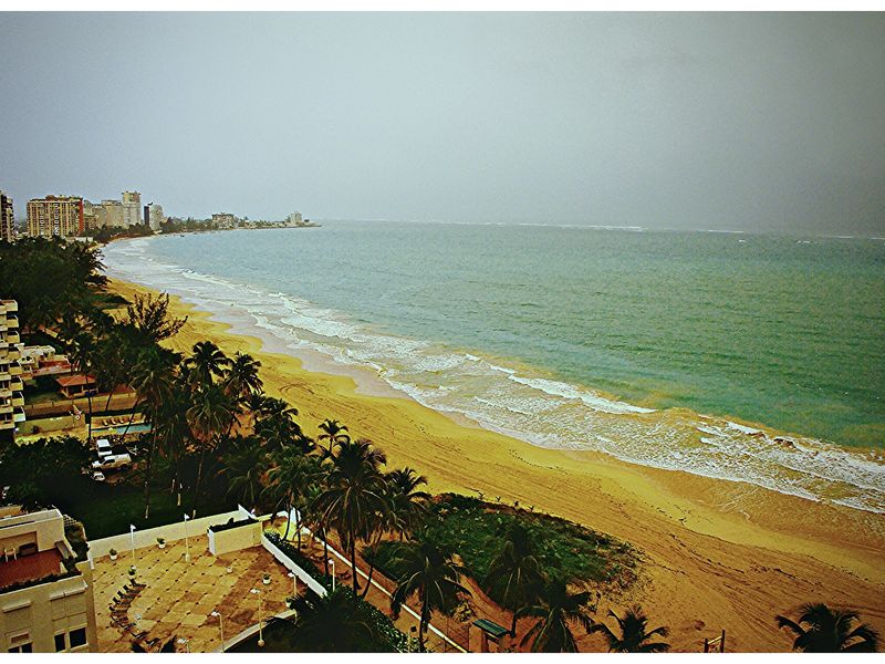 Shoreline of Isla Verde, Carolina, Puerto Rico