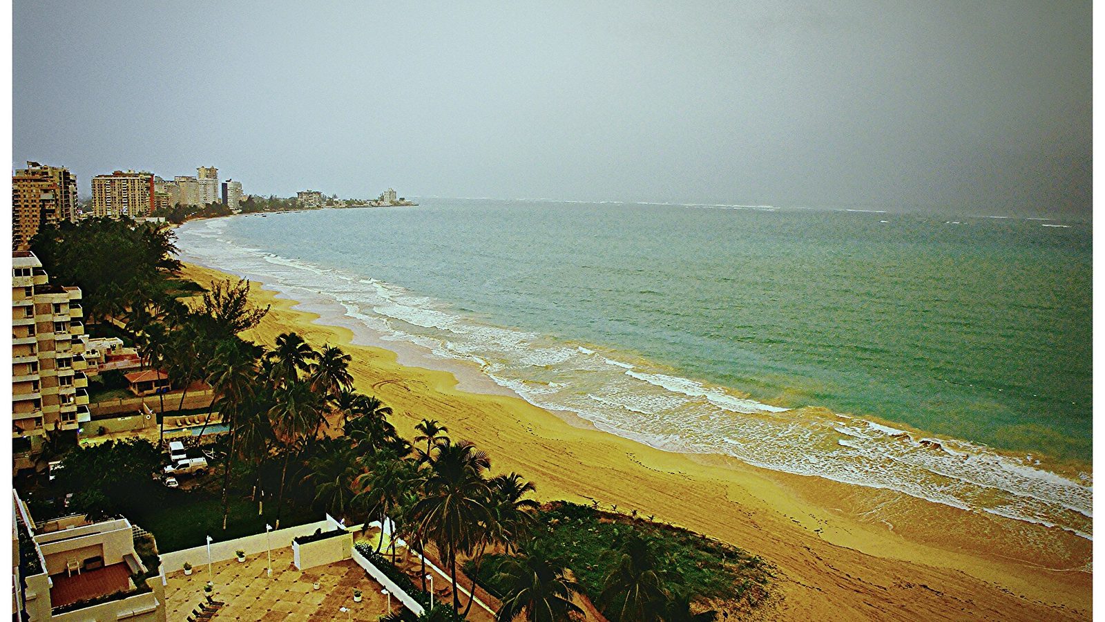 Shoreline of Isla Verde, Carolina, Puerto Rico