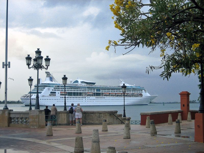 Cruise ship docked in San Juan, Puerto Rico
