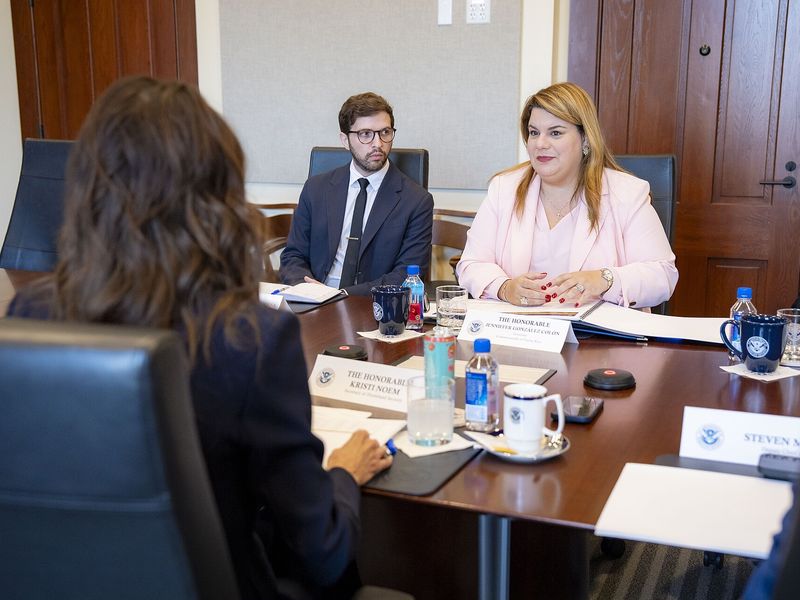Jennifer Gonzalez-Colón, Governor of Puerto Rico, meeting with Secretary of Homeland Security Kristi Noem