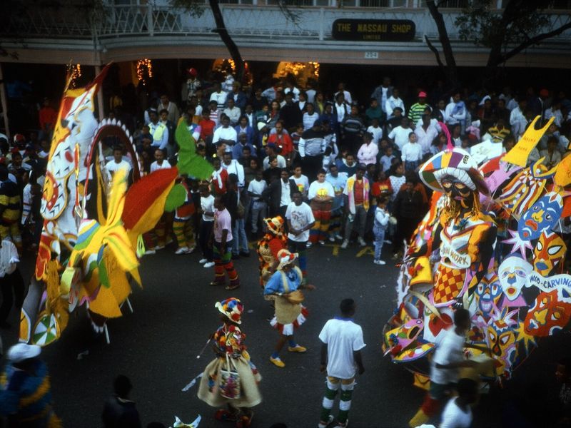 Junkanoo parade on Bay Street in Nassau, Bahamas