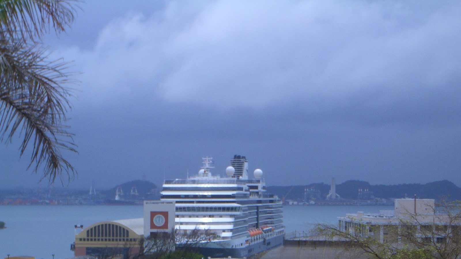 A cruise ship in San Juan harbor