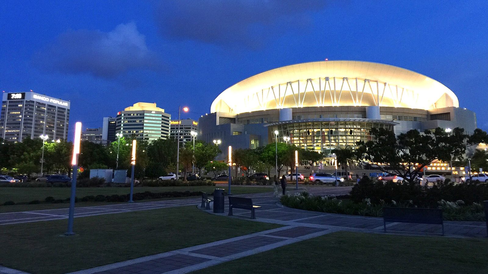 José Miguel Agrelot Coliseum at dusk, San Juan