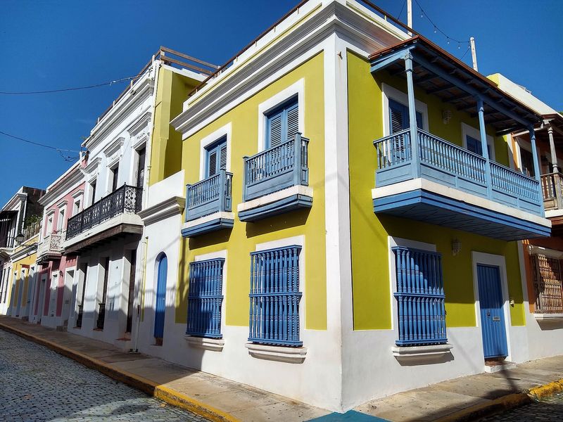 A colonial building at San Justo and San Sebastián streets, Old San Juan