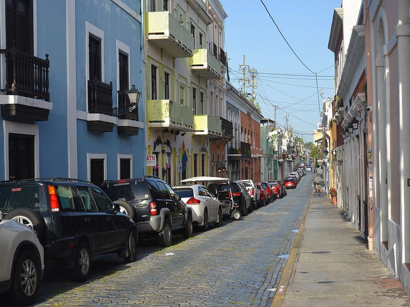 Calle San Sebastián, a cobblestone street in Old San Juan