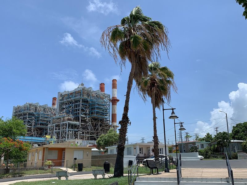 Central Aguirre in Salinas, with the power plant in the background