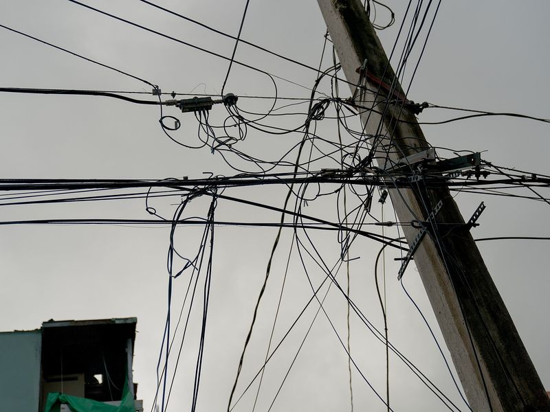 Power lines and utility poles in Puerto Rico