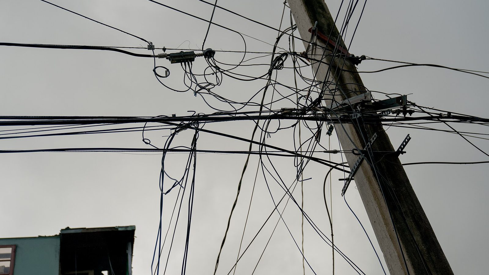 Power lines and utility poles in Puerto Rico