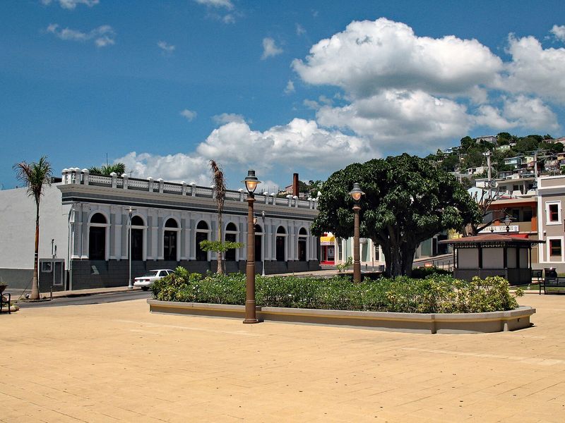 A colonial building beside the main plaza, Yauco