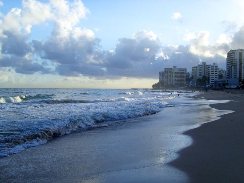 Waves and clouds at Condado Beach, San Juan