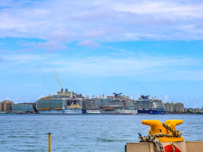 Cruise ships docked at the Old San Juan Cruise Port, Puerto Rico