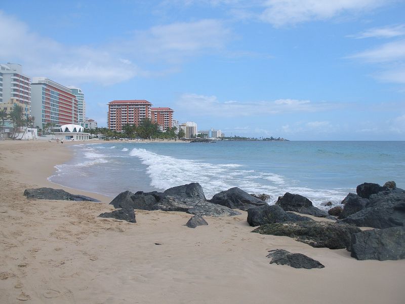 Sunny day at Condado Beach in San Juan, Puerto Rico