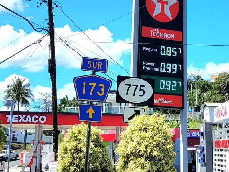 Texaco gas station along PR-173 in Cidra, Puerto Rico