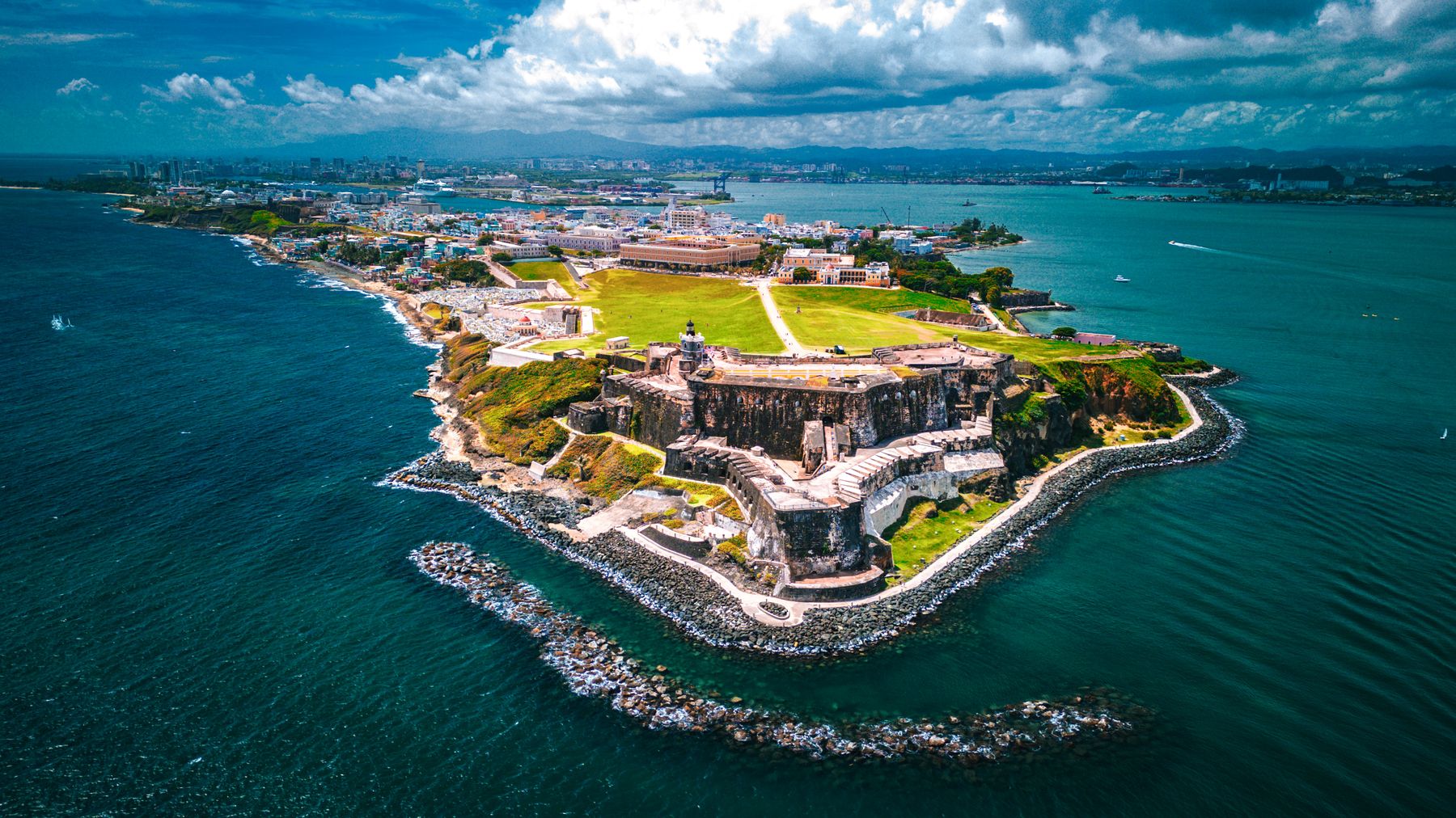 Aerial view of Castillo San Felipe del Morro in Old San Juan