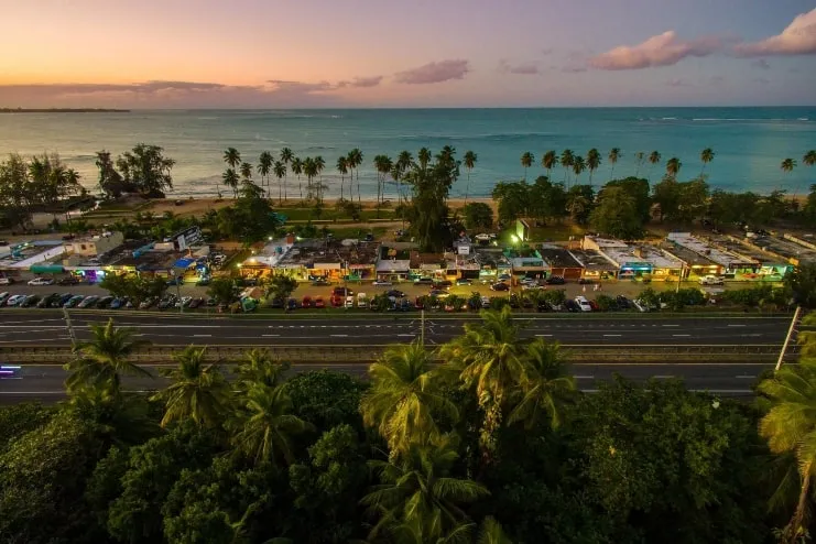 Vista aérea de la playa de Luquillo