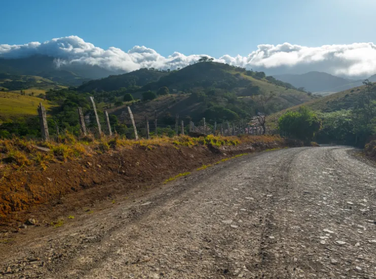 Camino rural en Costa Rica