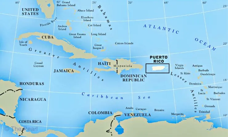 imagen de un mapa que muestra Puerto Rico