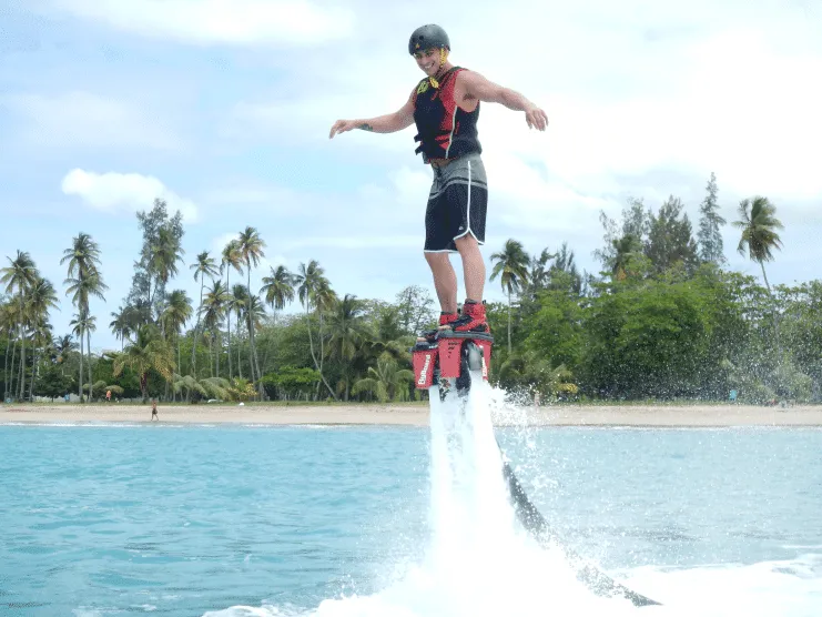 image of a guy riding a flyboard