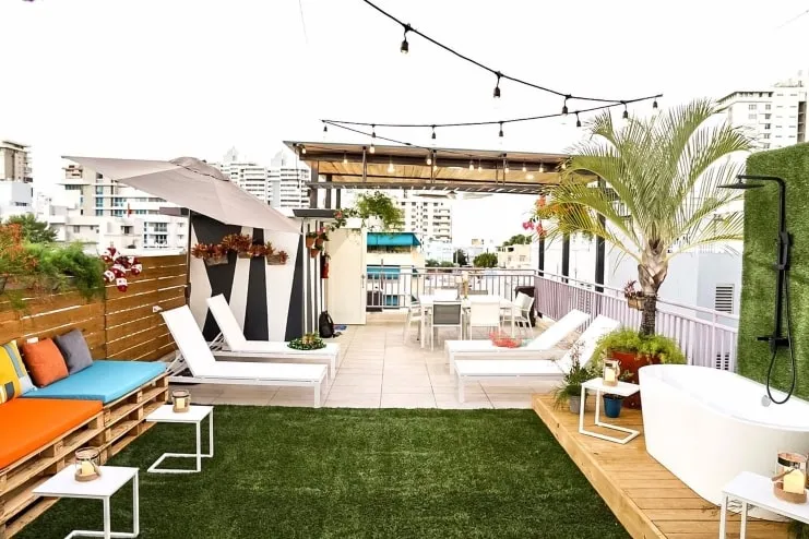 Rooftop terrace at Conturce in Santurce