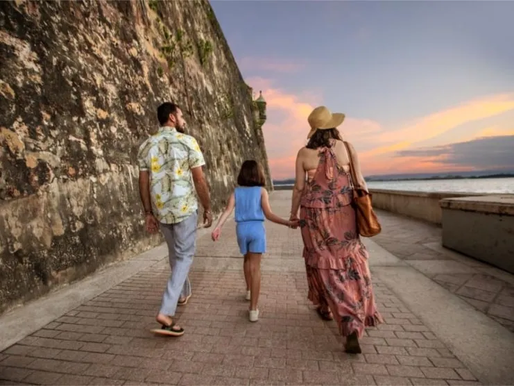 image of family of three