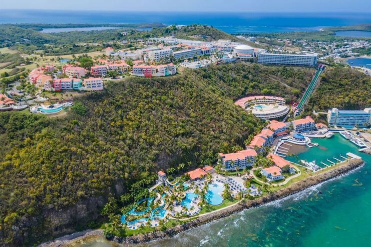 aerial shot image of resort