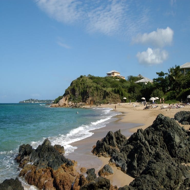 image of beach with rocks