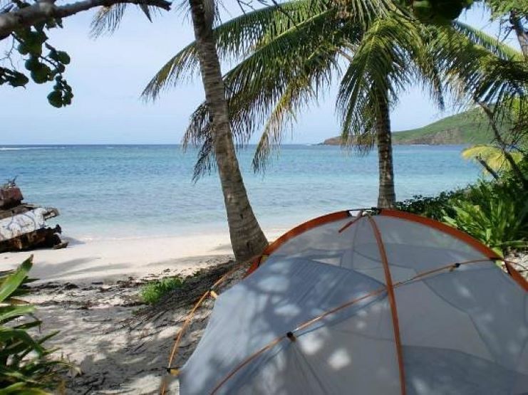 image of a camping area in Flamenco Beach