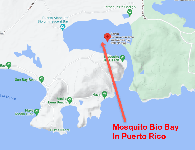 map image showing location of Mosquito Bio Bay