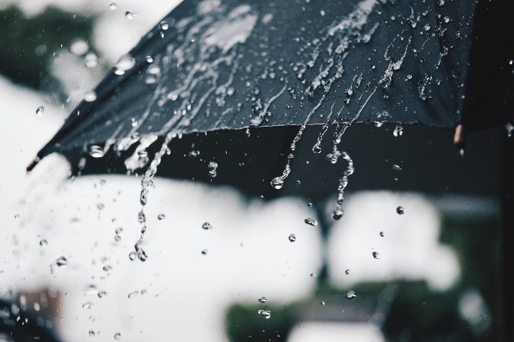 image of a wet umbrella