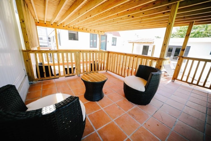 image of terrace with cozy chair