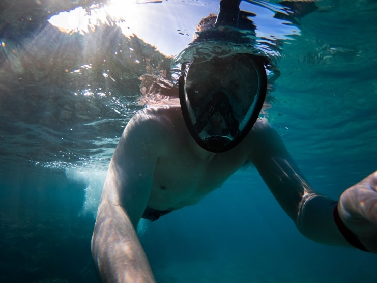 image of a man snorkling