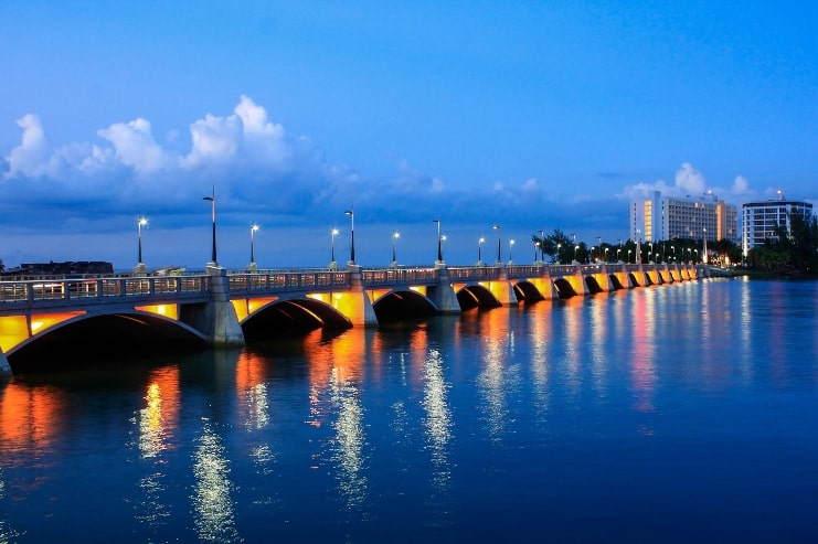 image of bridge over Caribbean