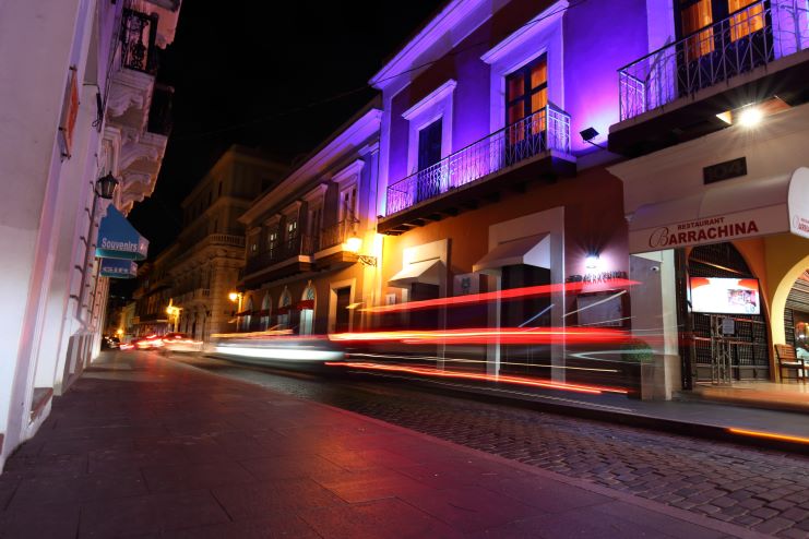 image of the street in San Juan, PR at night