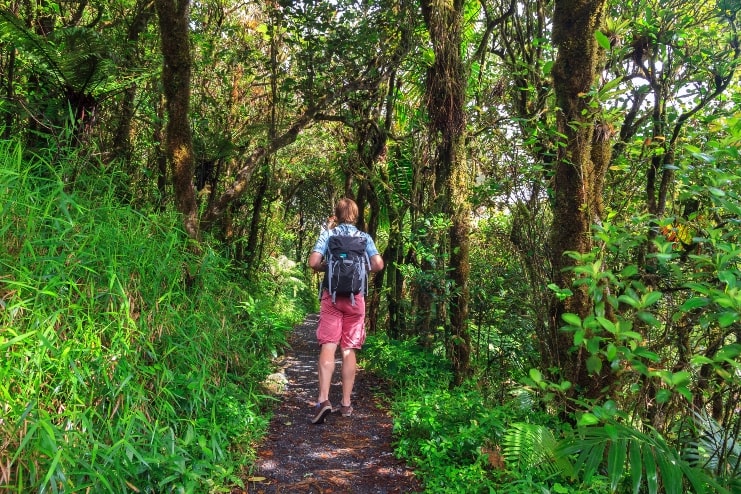 image of a tourist hiking