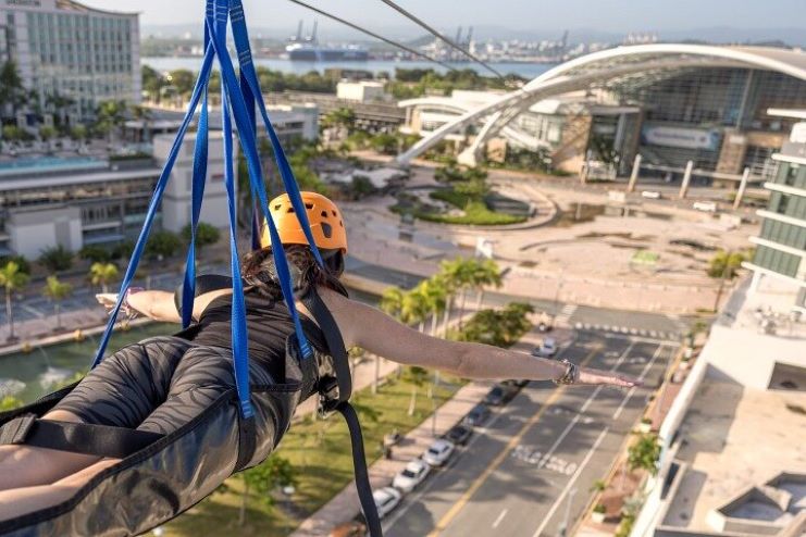 image of an urban zip line