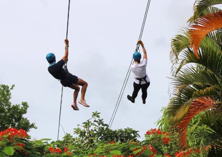 image of a couple in a zipline