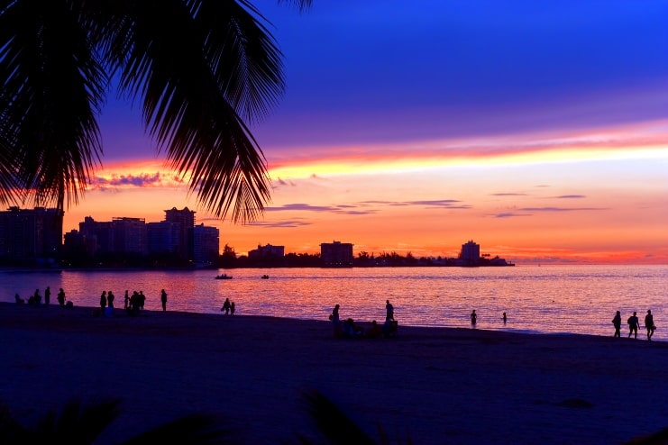 image of beautiful sunset in the Isla Verde