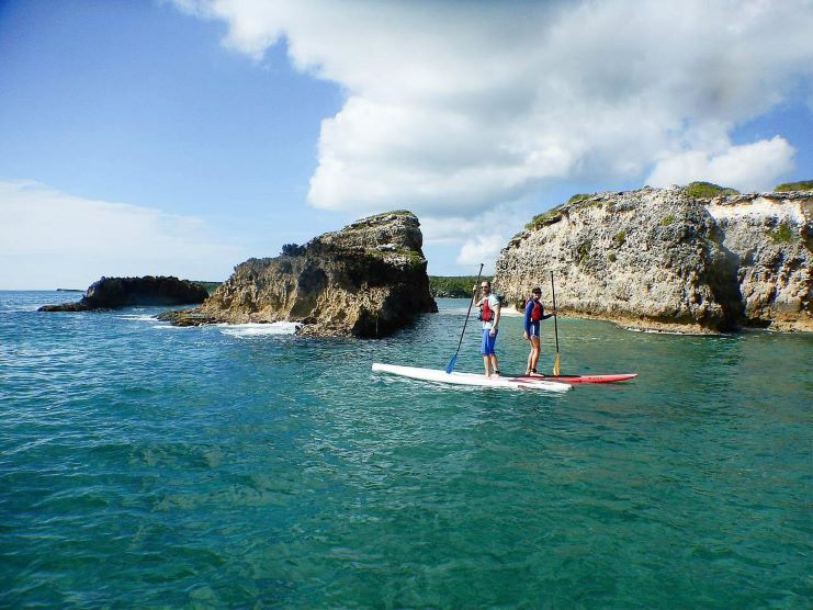 image of tourists paddleboarding in Vieques