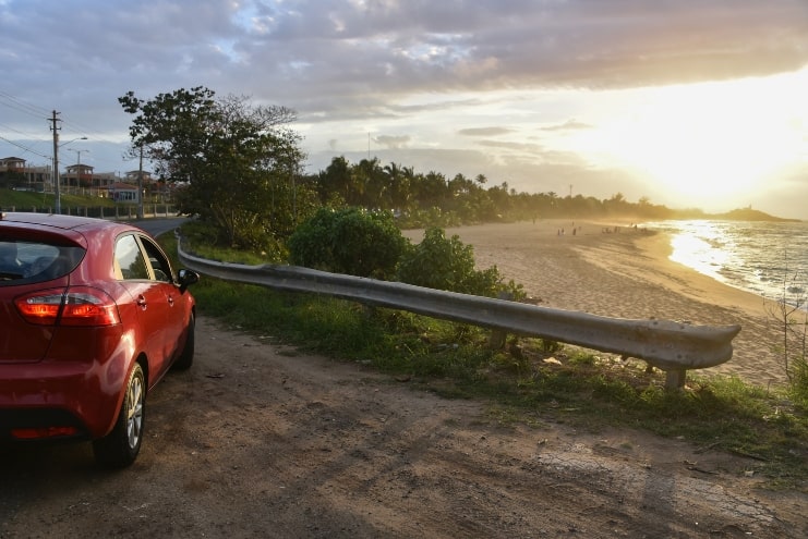 image of a car on sunrise