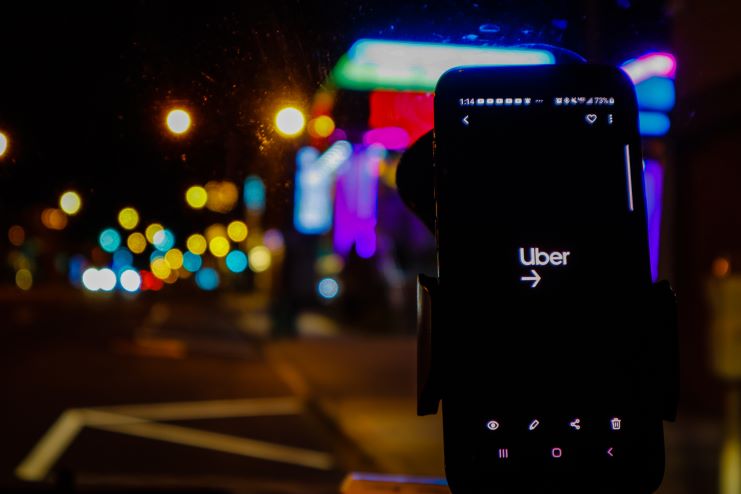 image of the Uber app