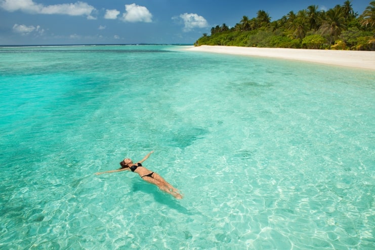 image of a woman swimming