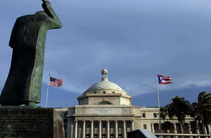 image of John the Baptist statue in front of Puerto Rico’s Capitol Building