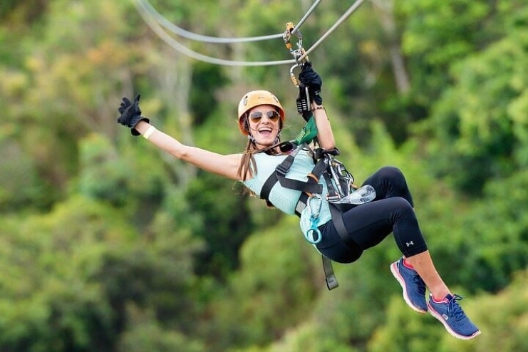 image of lady in Zipline