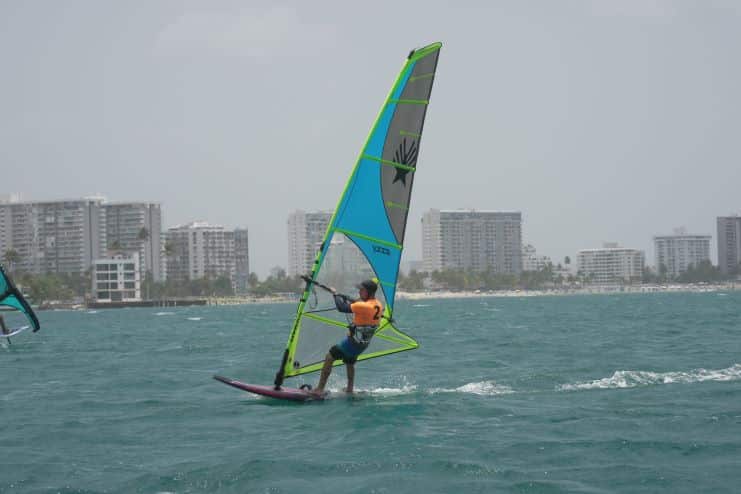 image of a man windsurfing