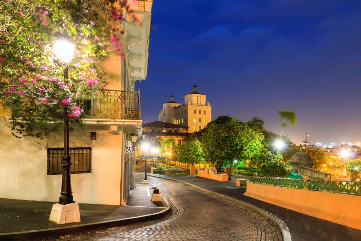 image of Old San Juan at night