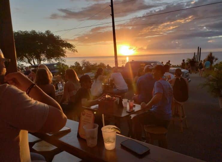 image of the sunset view from the Beach House