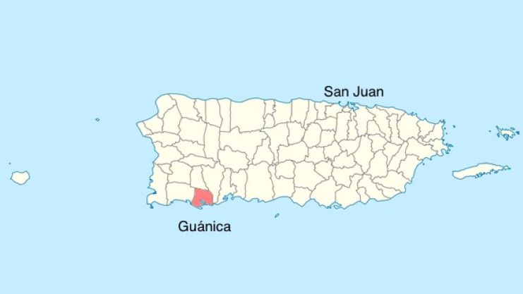 image showing the map of Puerto Rico depicting Guanica