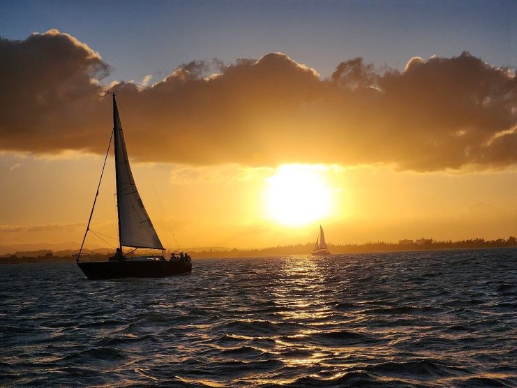 image of sunset from San Juan Bay